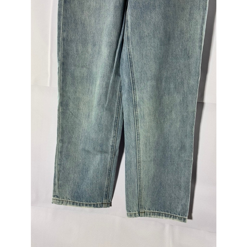 IN/CO Women's Light Blue Asymmetrical Waist Denim Straight-Leg Jeans SZ 23