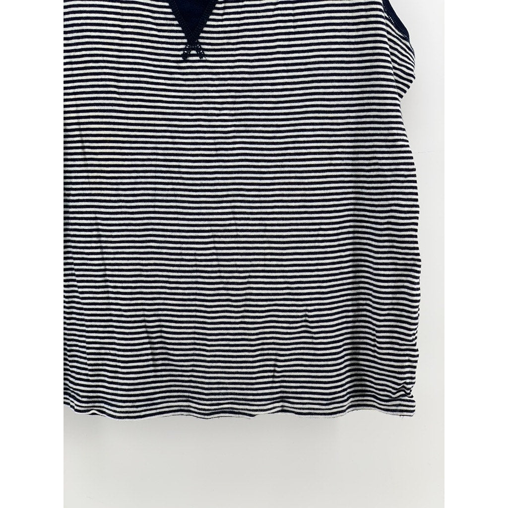 AMERICAN LIVING Women's Navy-White Striped Scoop-Neck Tank Top SZ XL