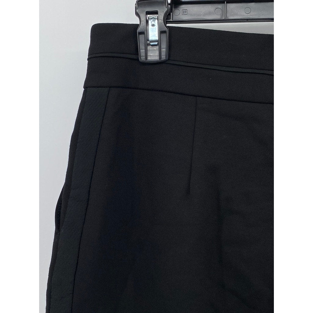 SANDRO Women's Black Slim-Leg Regular-Fit High-Rise Cropped Pant SZ 40(USL)