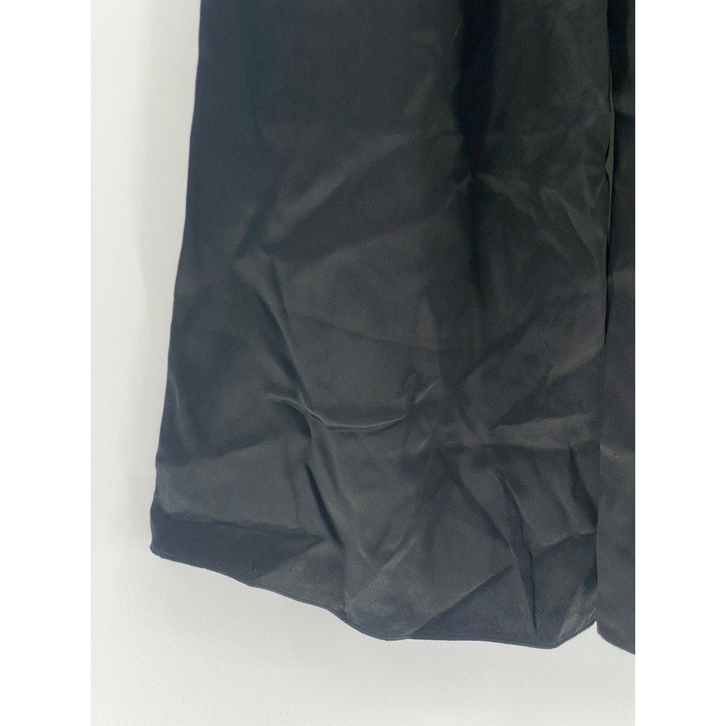 J.CREW Women's Black Astrid Elastic-Waist Relaxed-Fit Wide-Leg Pant SZ 6