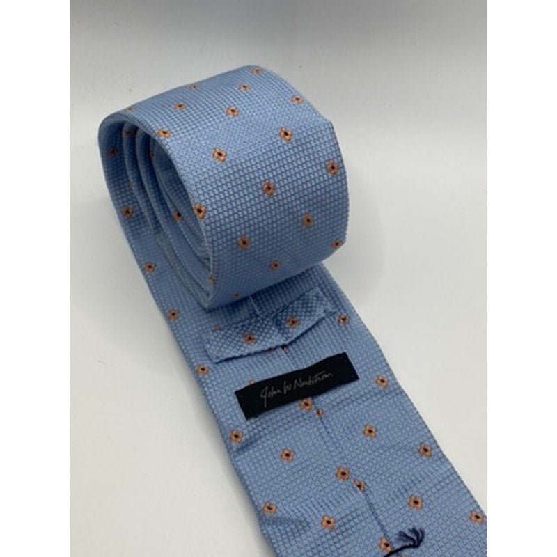 JOHN. W NORDSTROM Men's Light Blue/Orange Floral Silk Tie OS