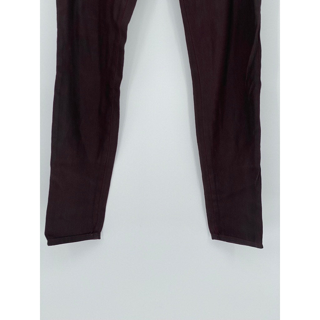 J BRAND Women's Burgundy Coated Super Skinny Lacq Pinot Jeans SZ 27