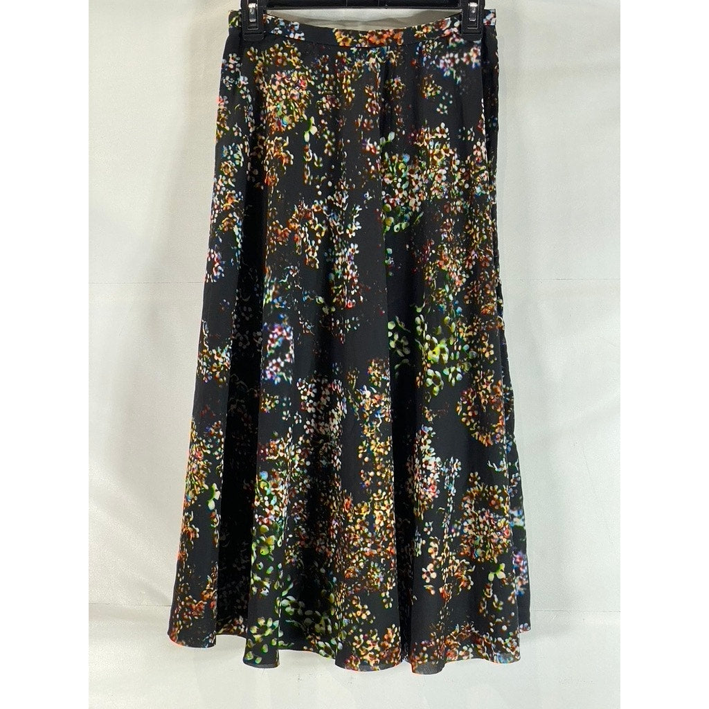 STOCKHOLM ATELIER & OTHER STORIES Women's Black Floral Midi Skirt SZ 6