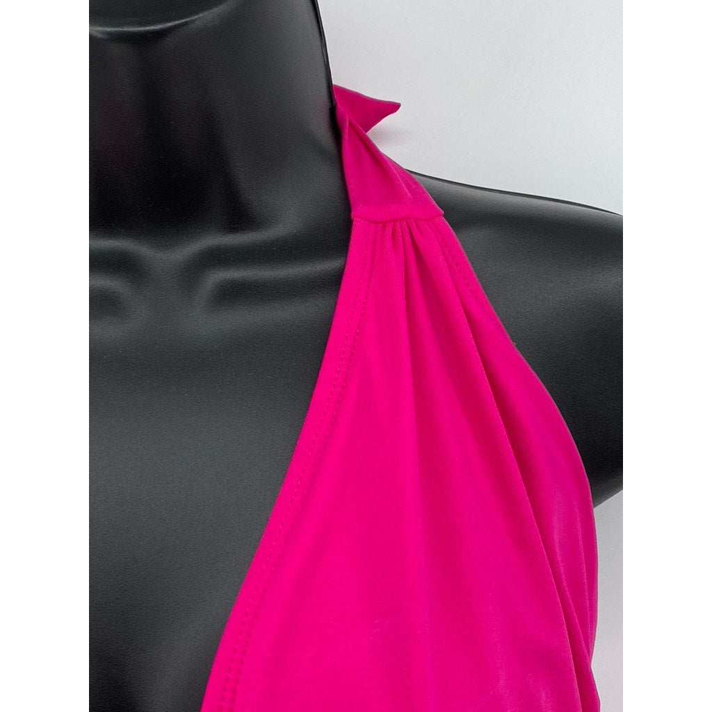 UNBRANDED Women's Fuchsia O-Ring Halter Swim Top SZ OS