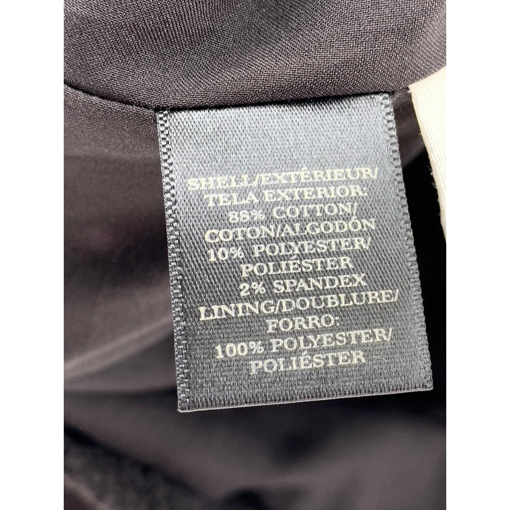 ANN TAYLOR Women's Black Side Zip-Up Collarless Moto Jacket SZ 8