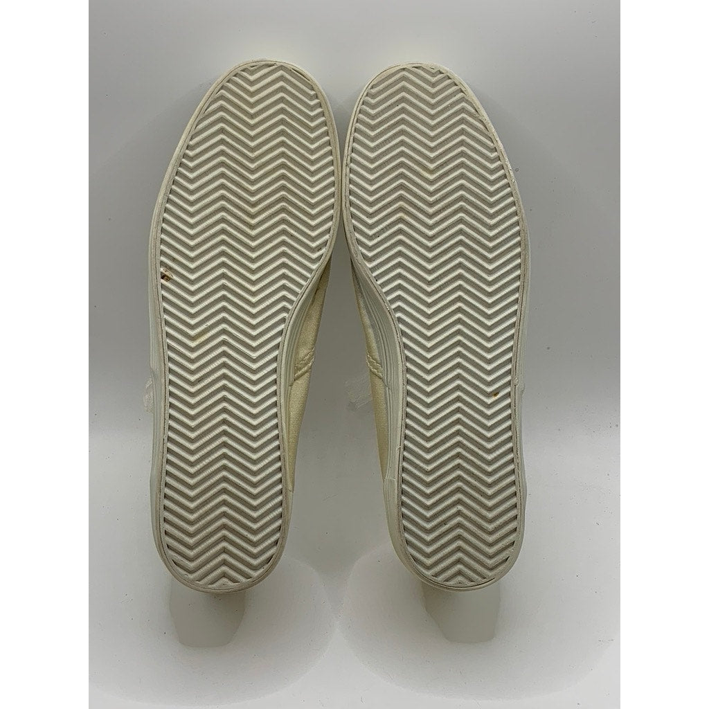 NINE WEST Women's Cream Satin Like Lace Sneakers SZ 8