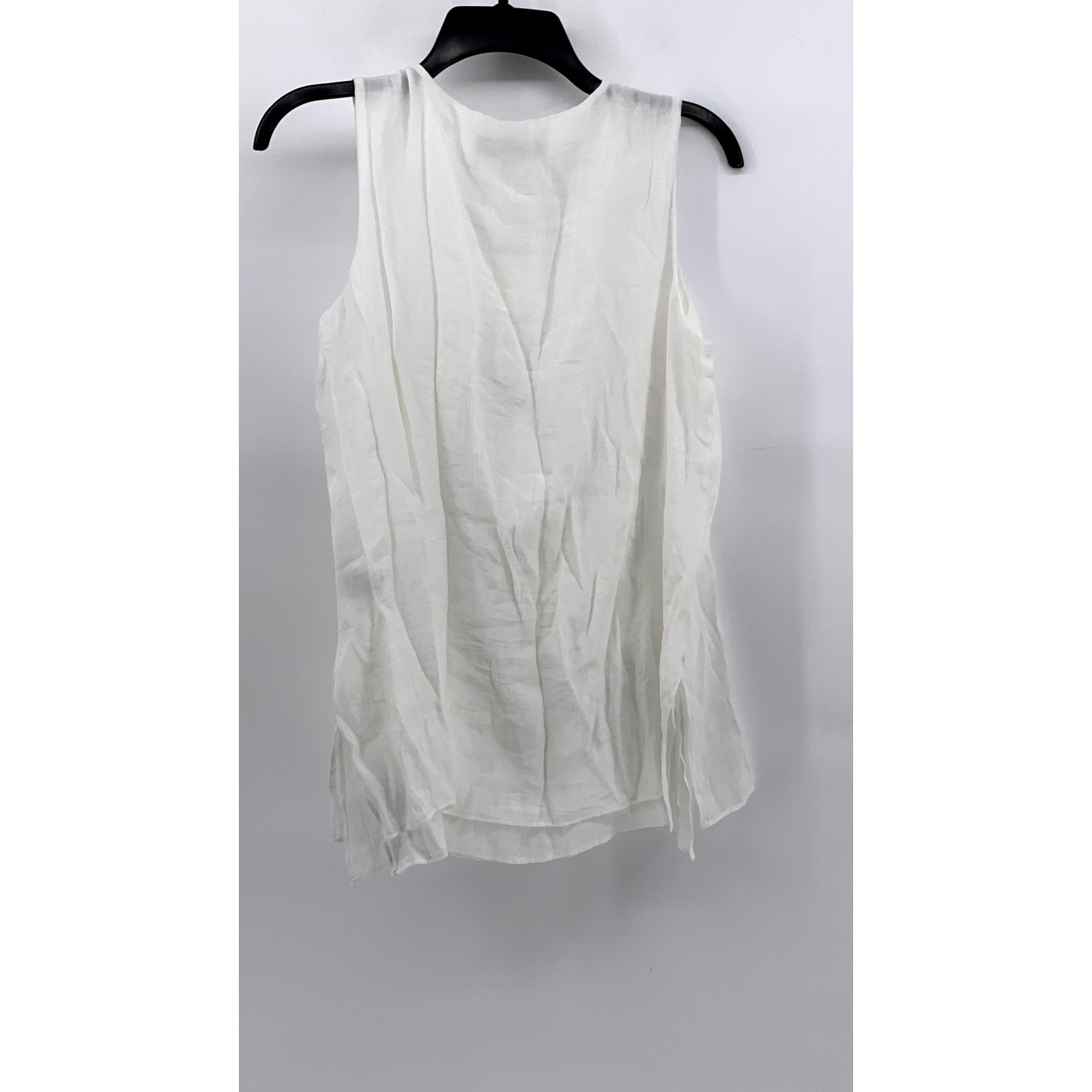 CRISTINA B Women's White Scoop-Neck Sleeveless Top SZ S