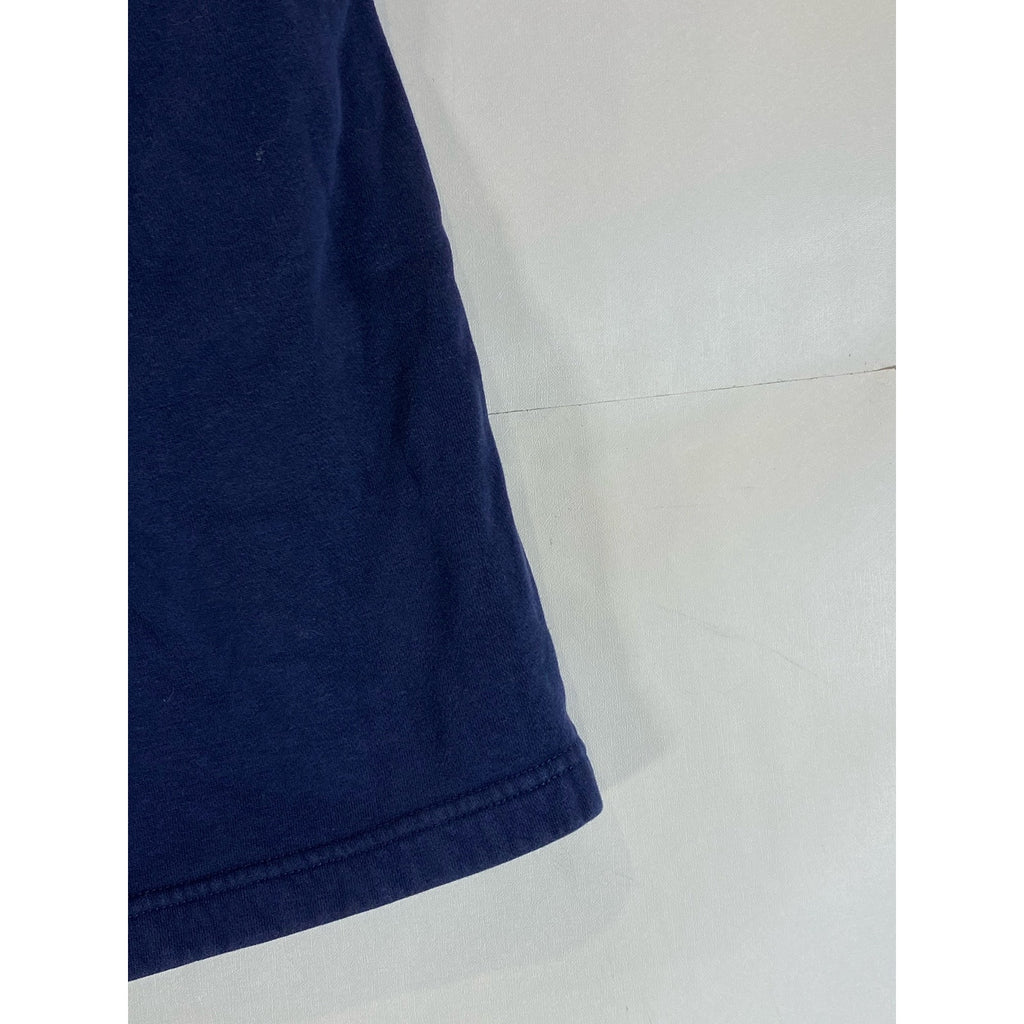 NIKE Men's Navy/White Large Swoosh Logo Pull-On Sweat Shorts SZ S