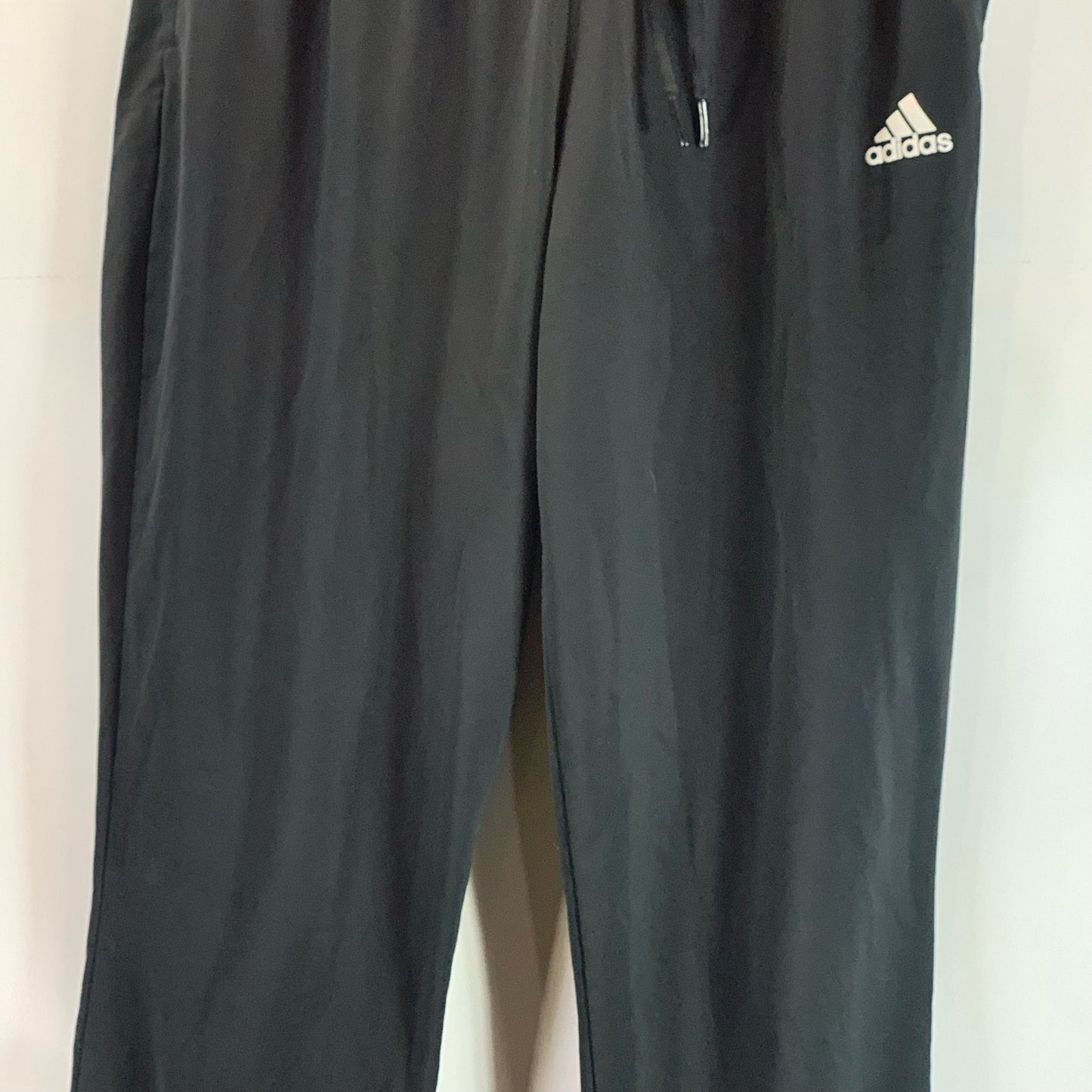 ADIDAS Men's Black Tapered-Leg Pull-On Elastic Waist Track Pants SZ L