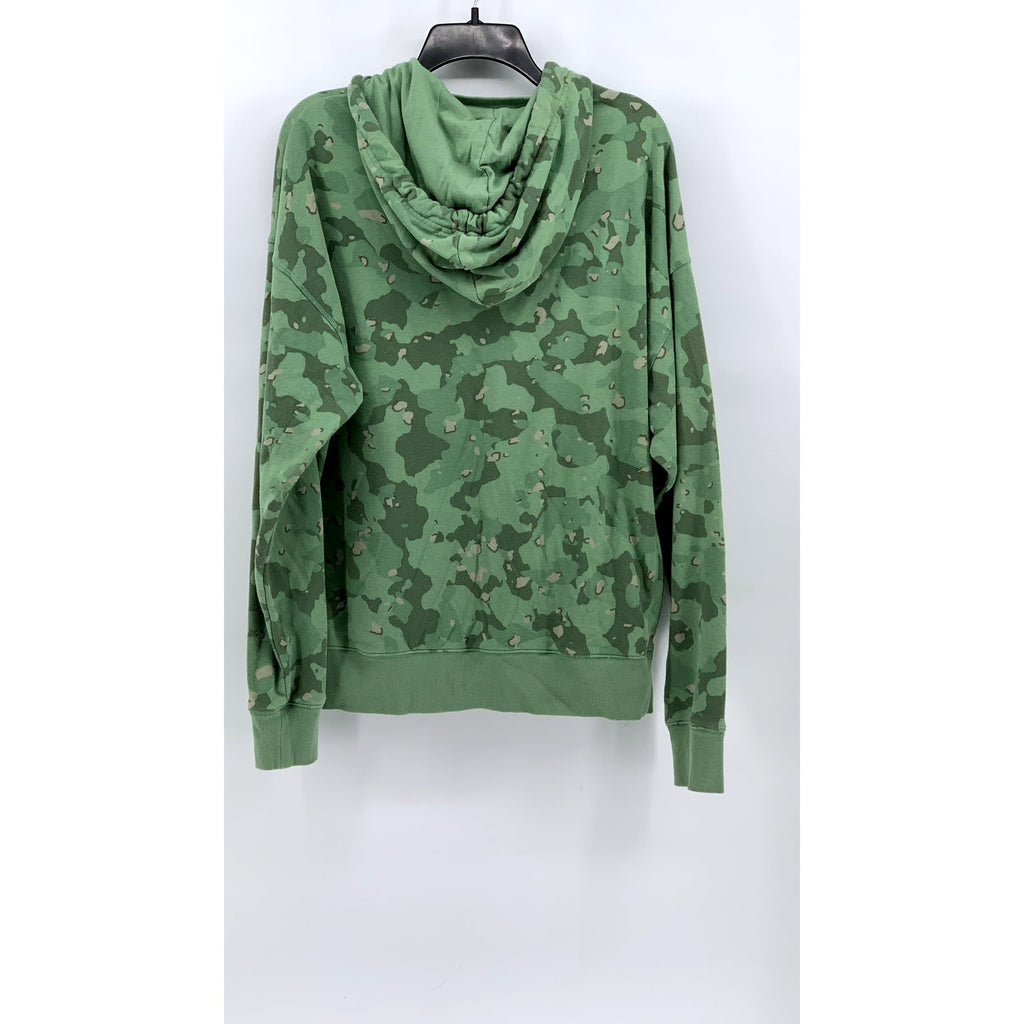 CHAMPION Men's Green Camo Print Global Explorer French Terry Hoodie SZ M