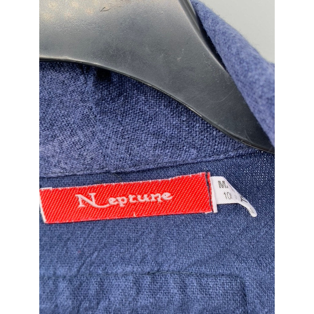 NEPTUNE Unisex Navy Rare TMCE Embroidered Graphic Open-Front Cardigan SZ OS