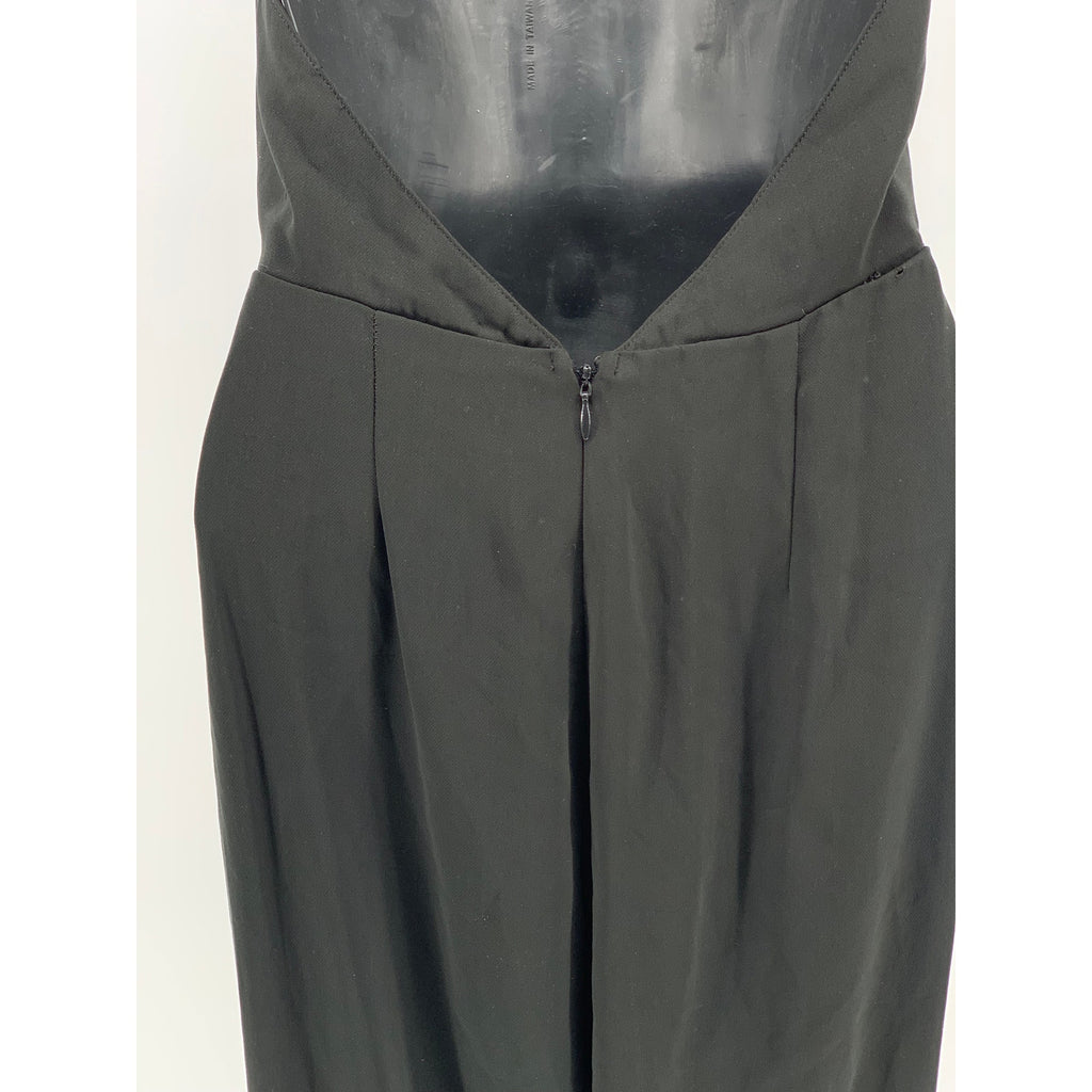 ASTR Women's Black Solid V-Neck Open-Back Halter Jumpsuit SZ XS