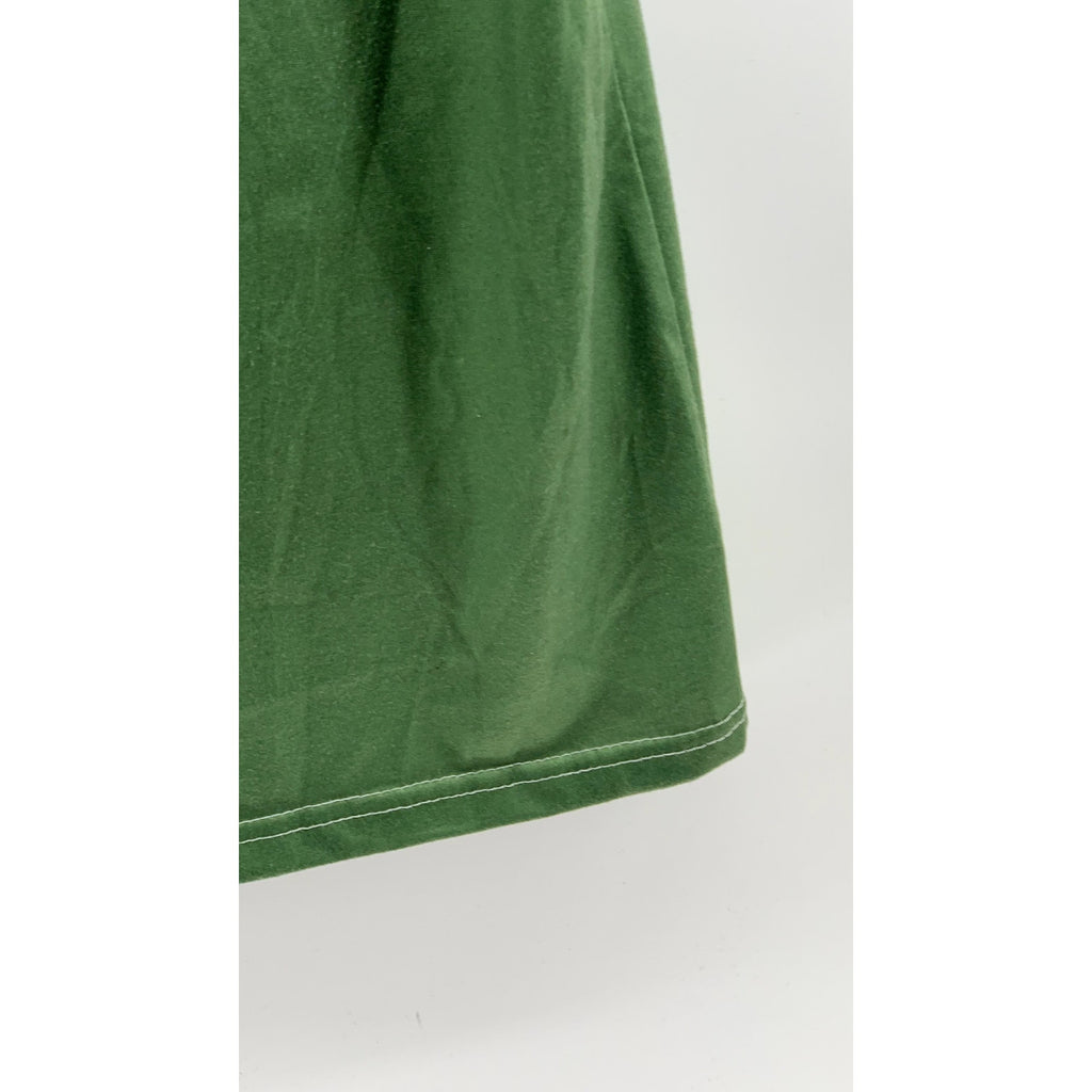 UNBRANDED Women's Green-Black Printed Crewneck Short Sleeve Top SZ M