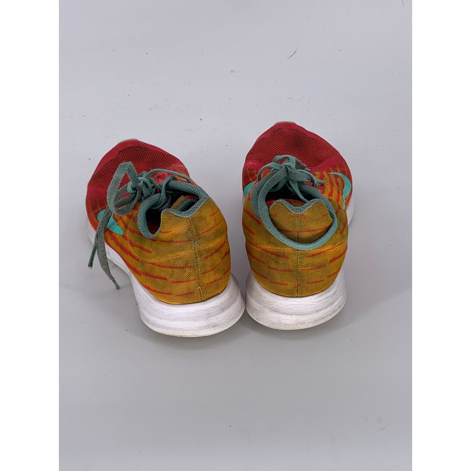 NIKE Girls' Red-Teal Mesh Downshifter 8 Fade Active Sneakers SZ 5.5Y