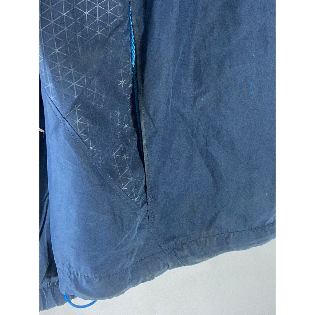 STARTER Men's Vintage Navy Blue Zip-Up Lightweight Windbreaker Jacket SZ M