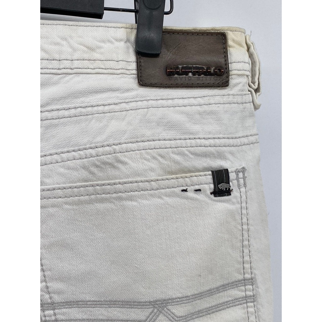 BUFFALO JEANS Men's White Evan Basic Slim-Leg Five-Pocket Denim Jeans SZ 36X32