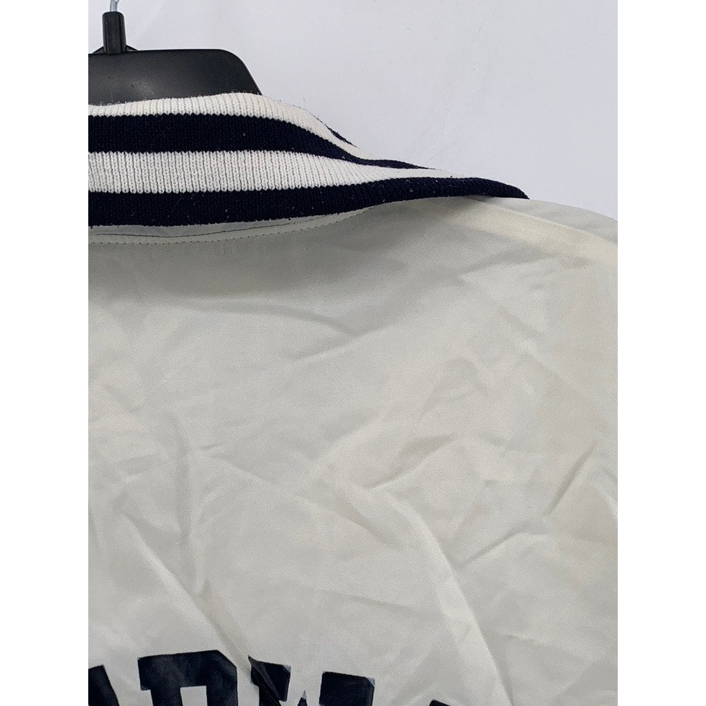 DELONG Women's White-Navy Vintage Varsity Cheerleader Jacket SZ XL