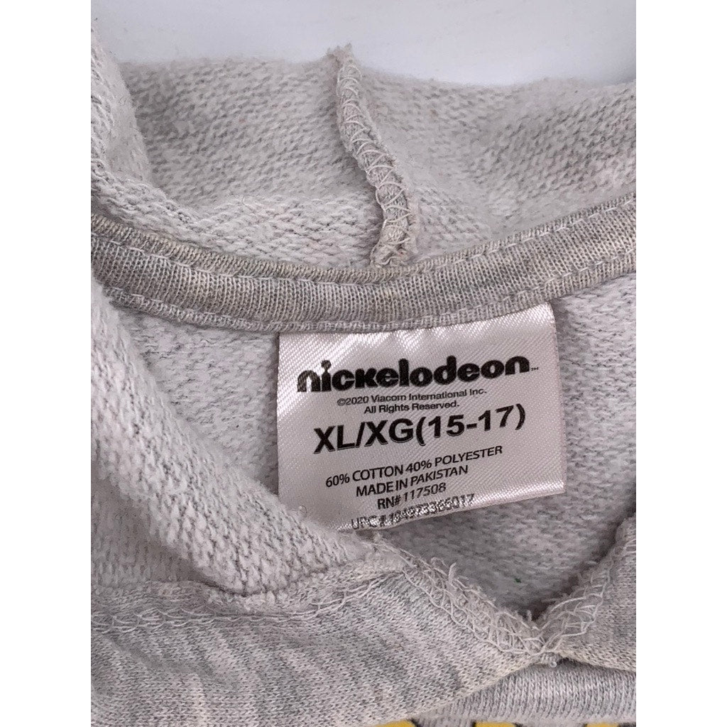 NICKELODEON Kids' Gray Graphic Hey Arnold! Pullover Hoodie SZ XL