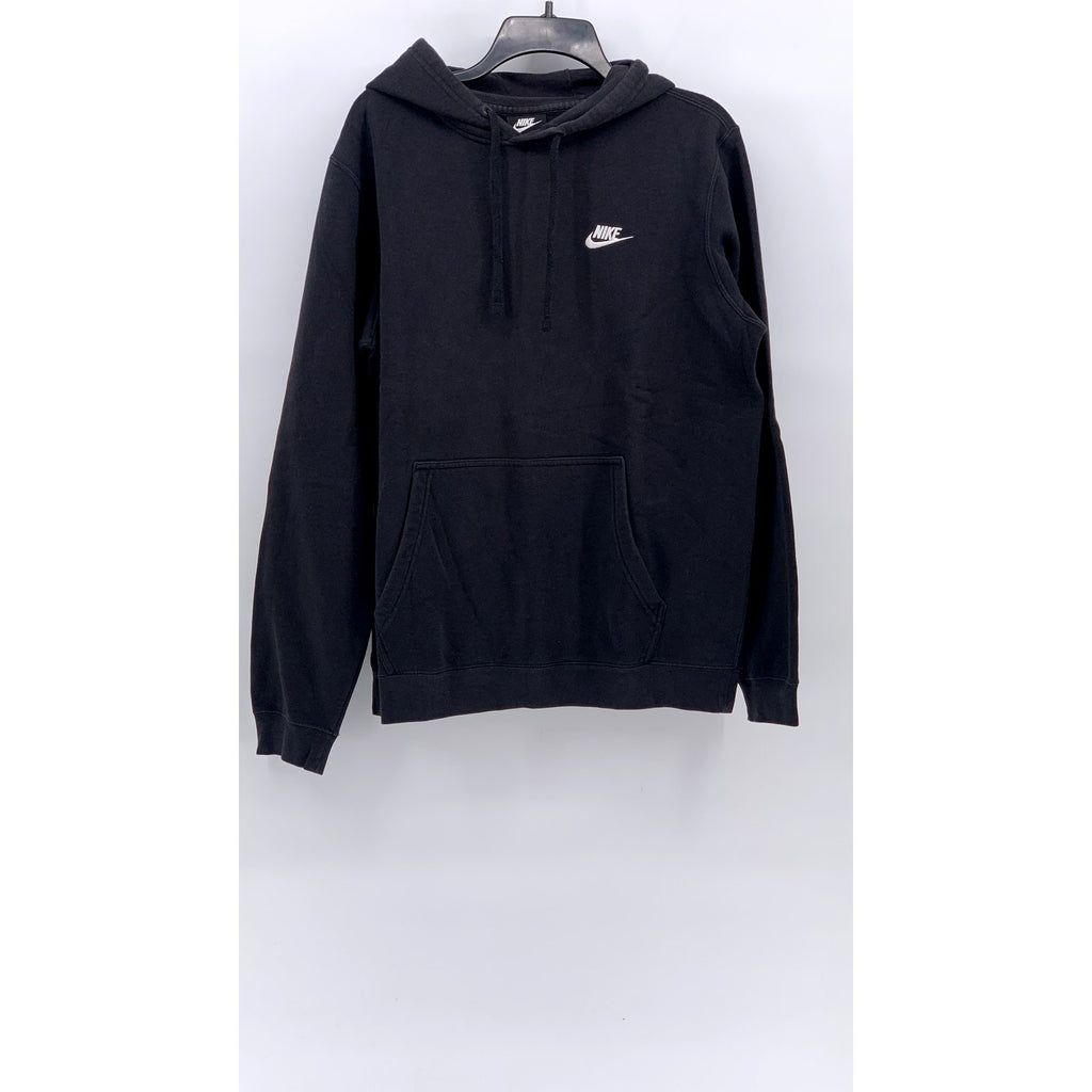 NIKE Women's Black-White Logo Sportswear Pullover Classic Hoodie SZ L
