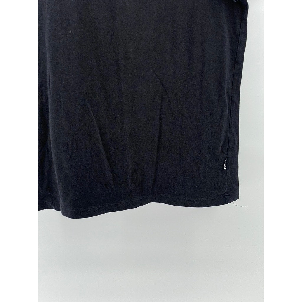 HUEL Men’s Black Logo Crewneck Regular-Fit Short Sleeve Casual T-Shirt SZ L