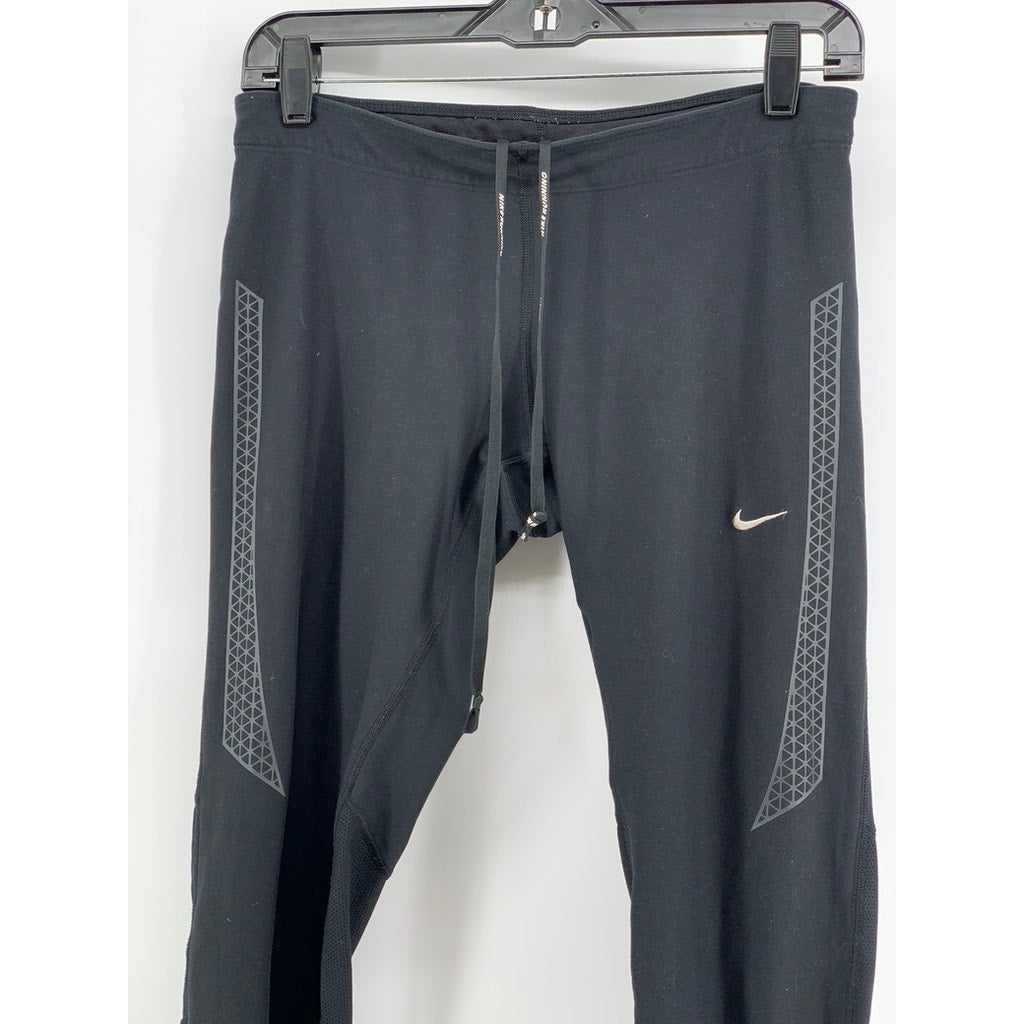 NIKE Women's Black Dri-Fit Zipper-Hem Running Leggings SZ M