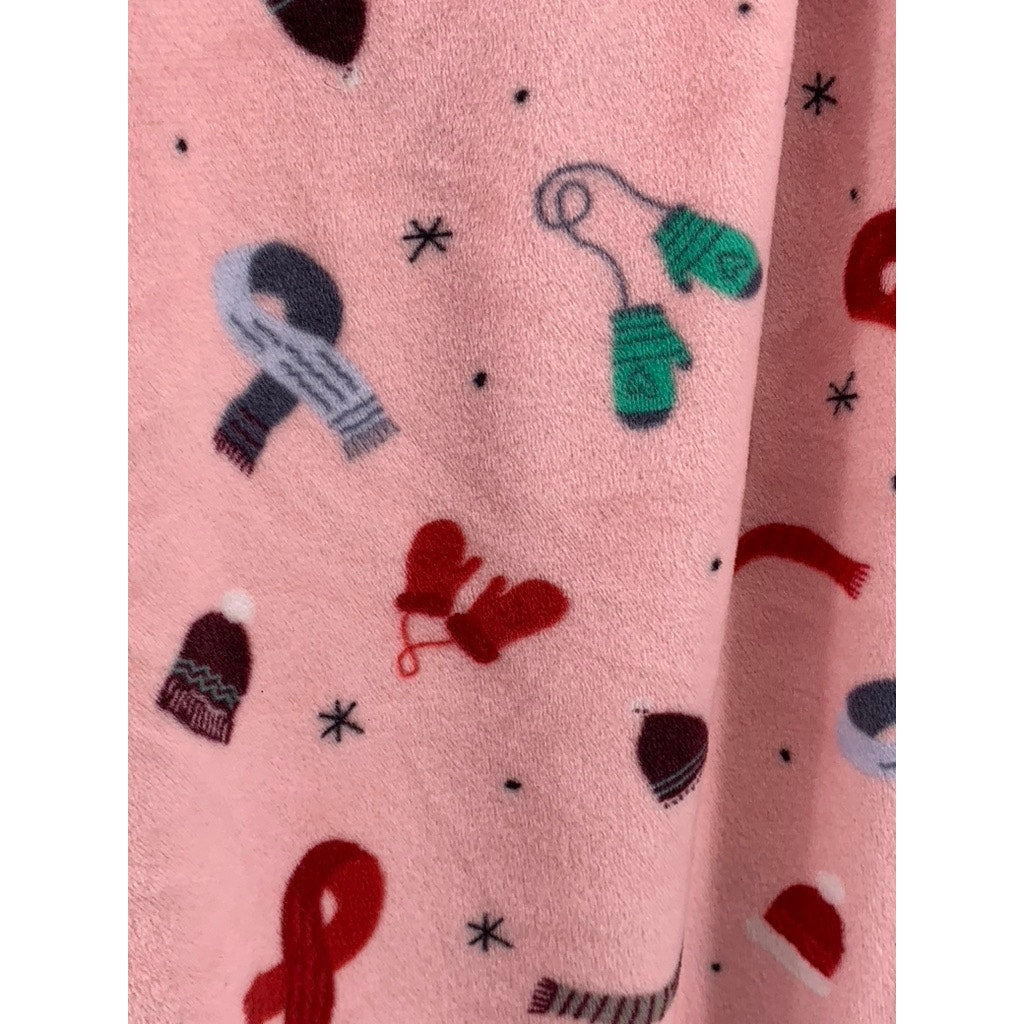 JOYSPUN Women's Pink Christmas Print Fleece Pajama Pants SZ S