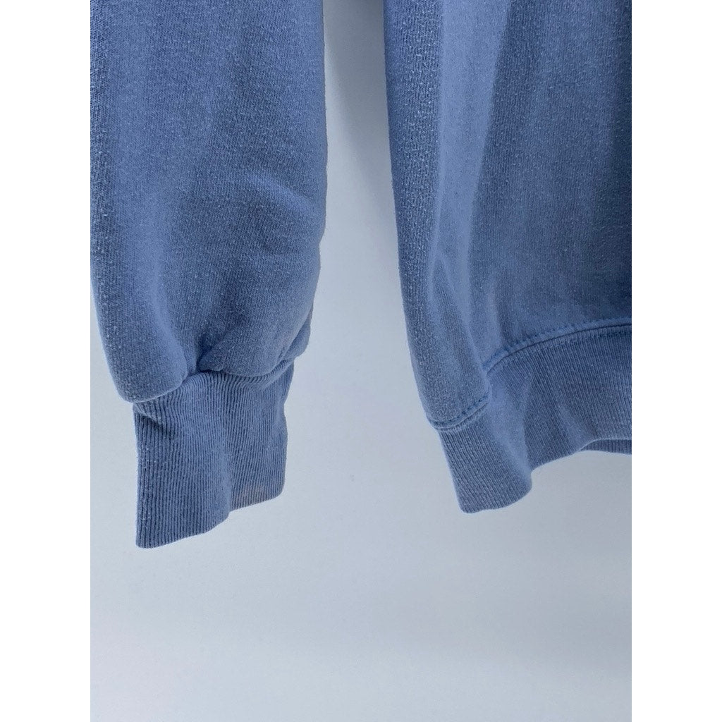 PETALS & PEACOCKS Women's Light Blue Sensual Healing Crewneck Sweatshirt SZ M