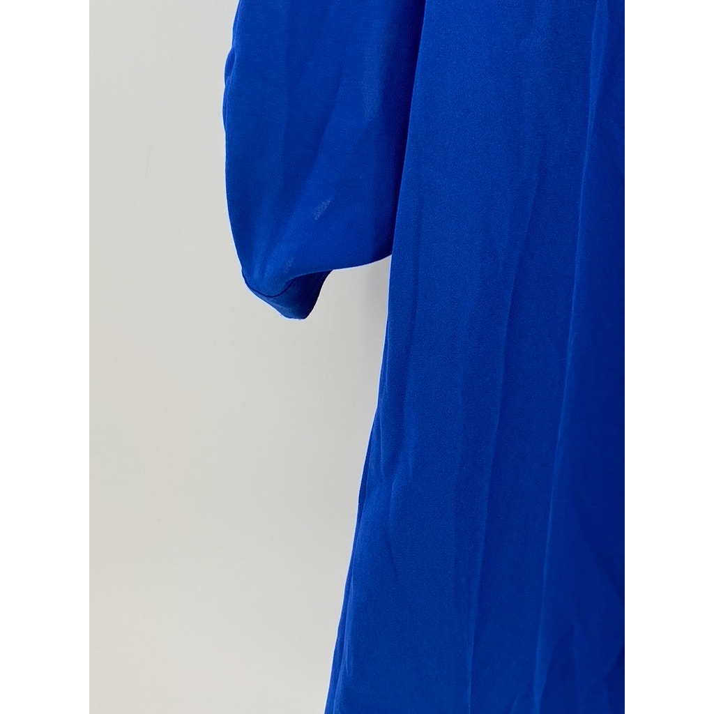 TACERA Women's Blue Zip Up Blouse SIZE L