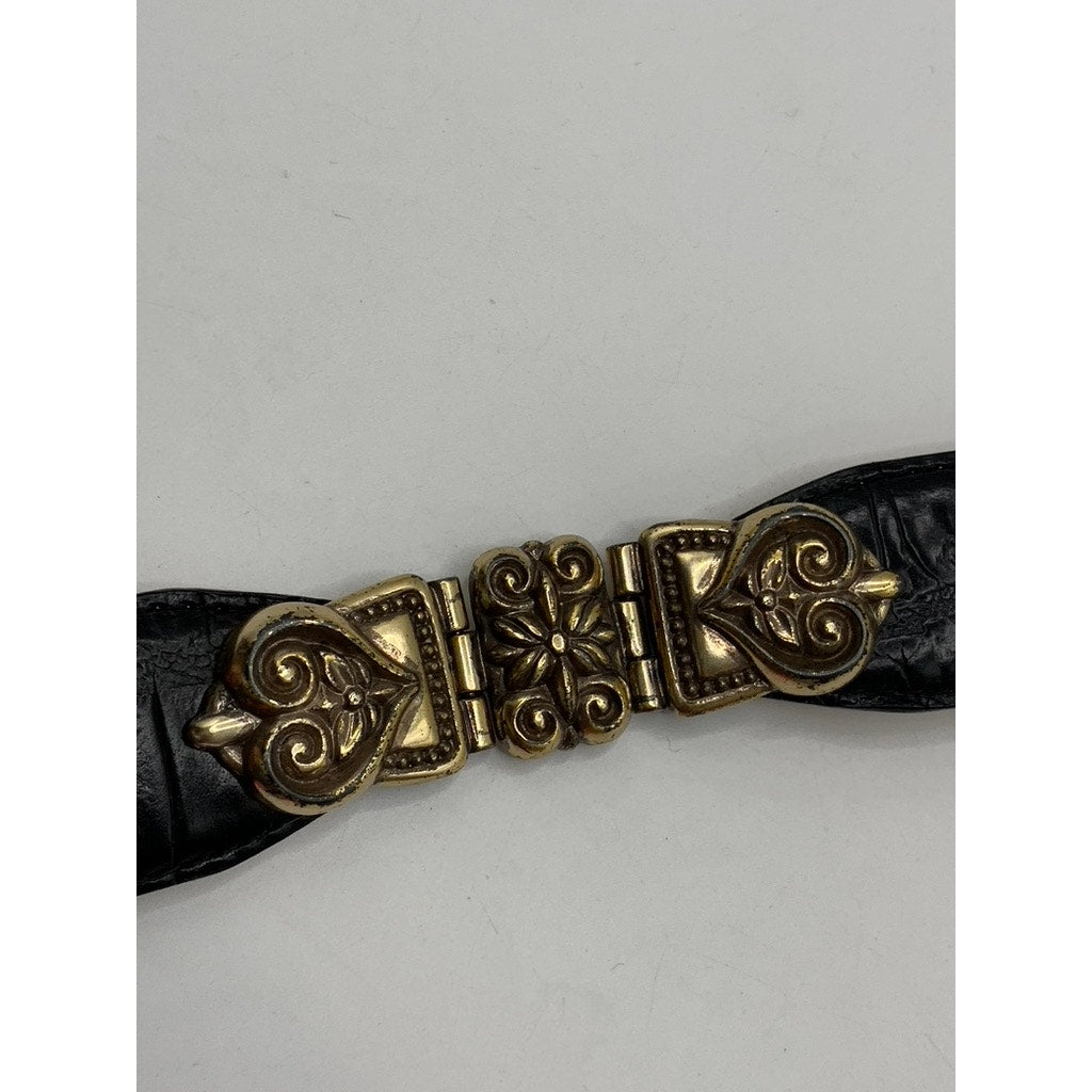 FOSSIL Women's Black Genuine Leather Hardware Belt SZ L