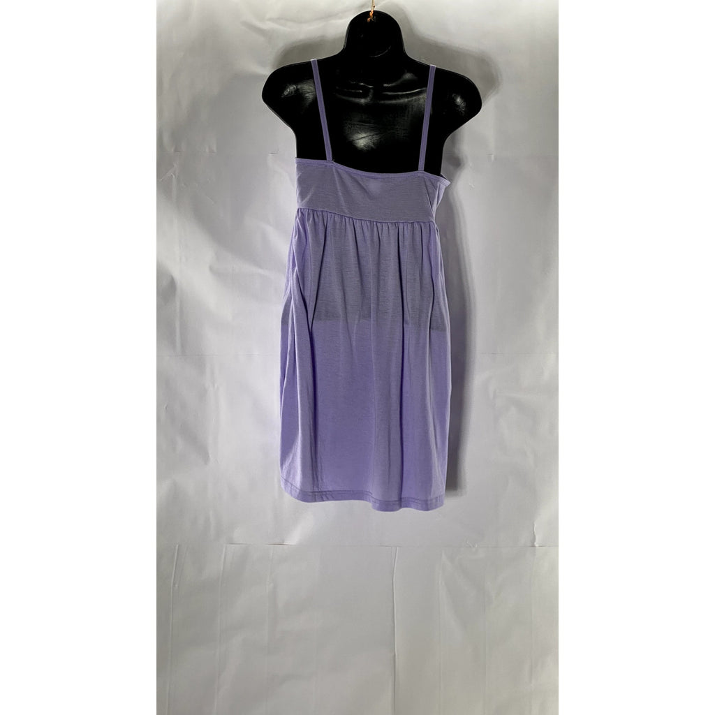 UNBRANDED Women's Purple Straight-Neck Spaghetti Strap A-Line Mini Dress SZ S