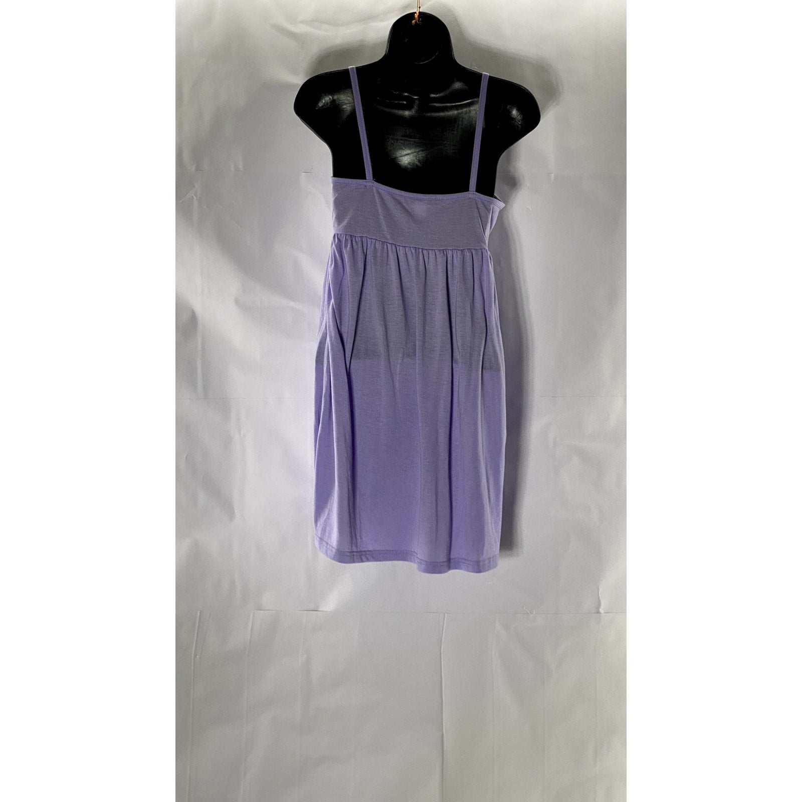 UNBRANDED Women's Purple Straight-Neck Spaghetti Strap A-Line Mini Dress SZ S