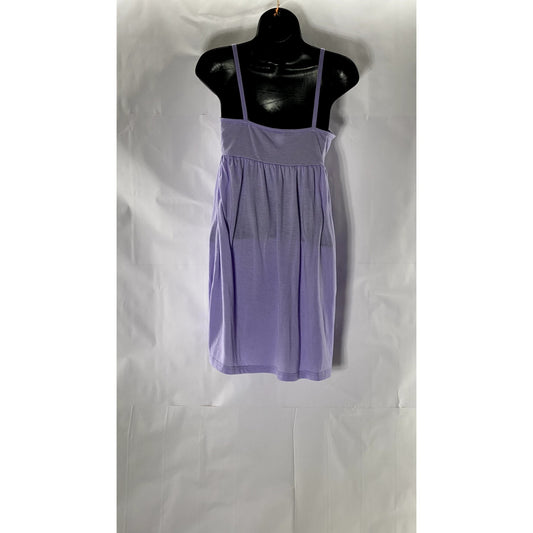 UNBRANDED Women's Purple Straight-Neck Spaghetti Strap A-Line Mini Dress SZ S