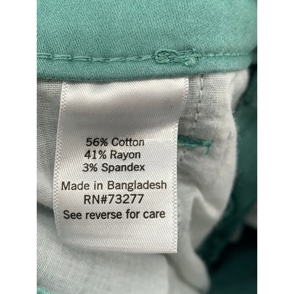 CROFT & BARROW Women's Green Solid Slim Leg Pants SZ 12