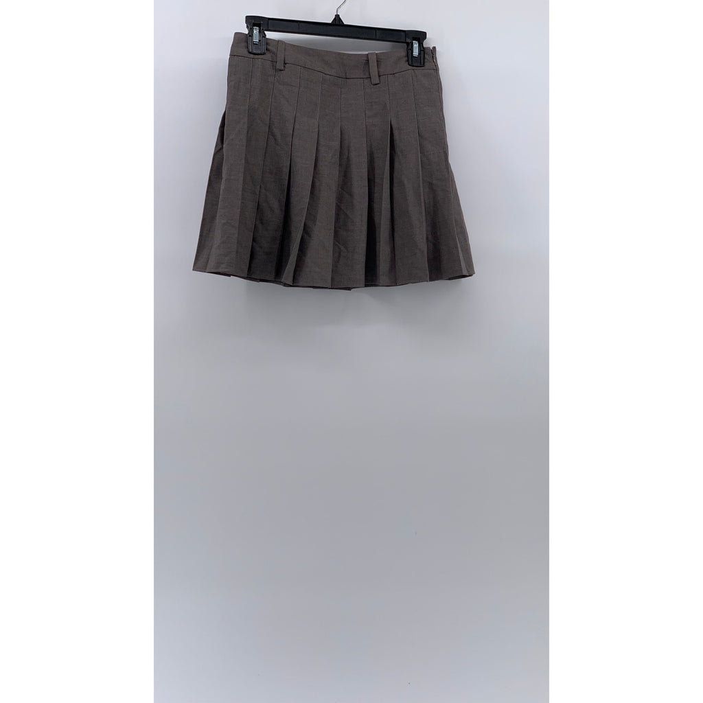 H&M Women's Gray Solid Pleated A-Line Mini Tennis Skirt SZ 4