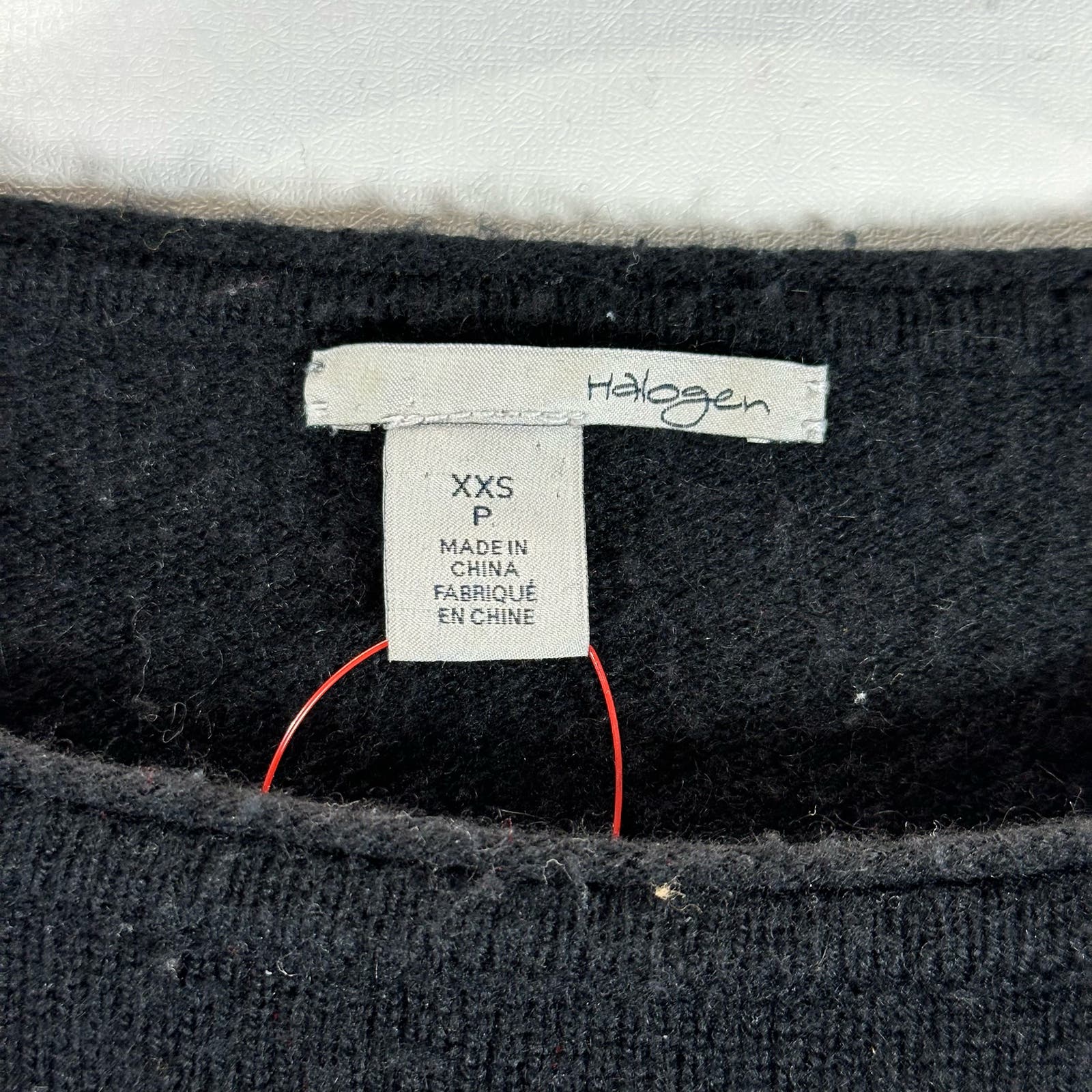 HALOGEN Women's Solid Black Wool/Cashmere Crewneck Round Split-Hem Sweater SZ2XS
