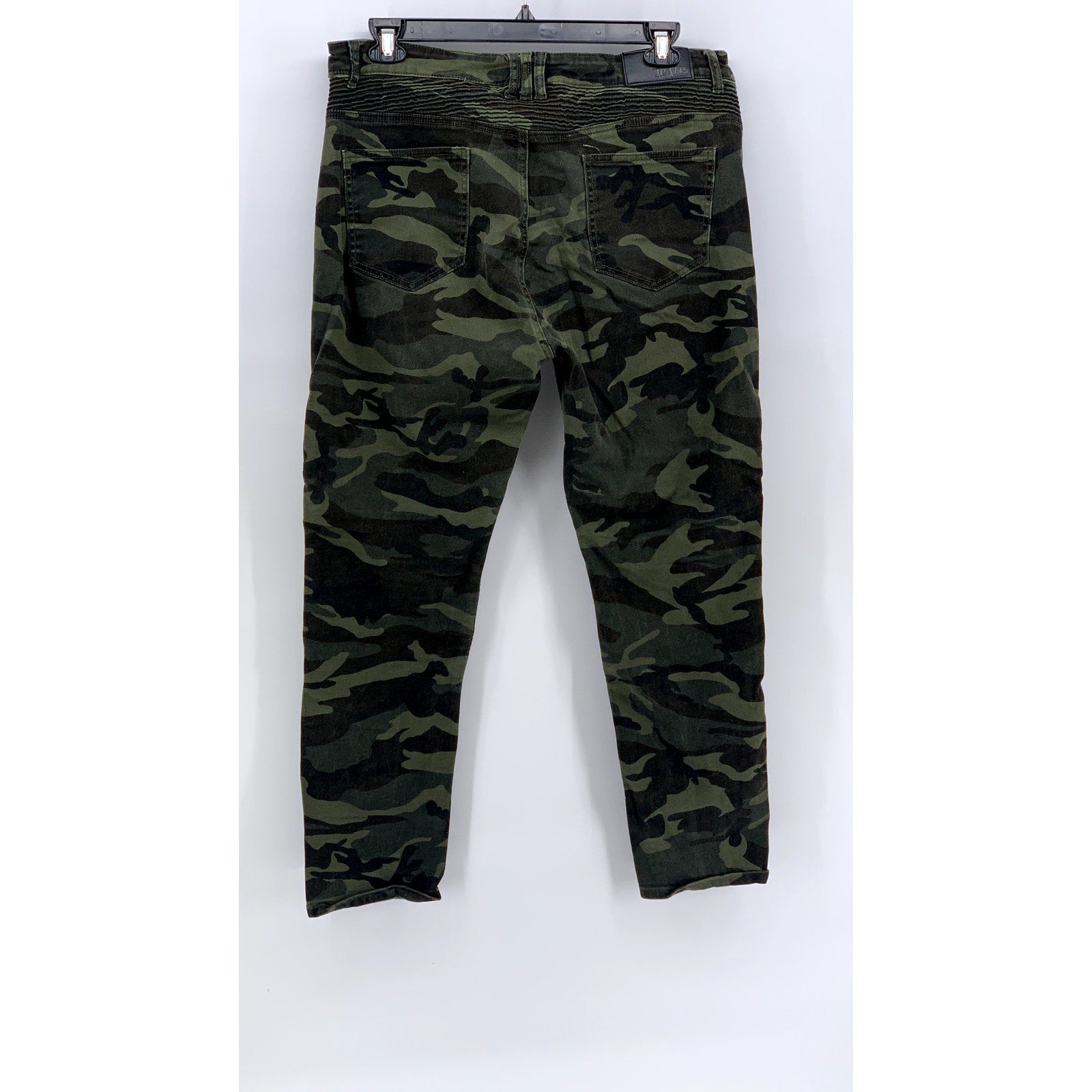 FASHION JEANS WEAR Men's Green Camo Tapered Textured Pants SZ 40