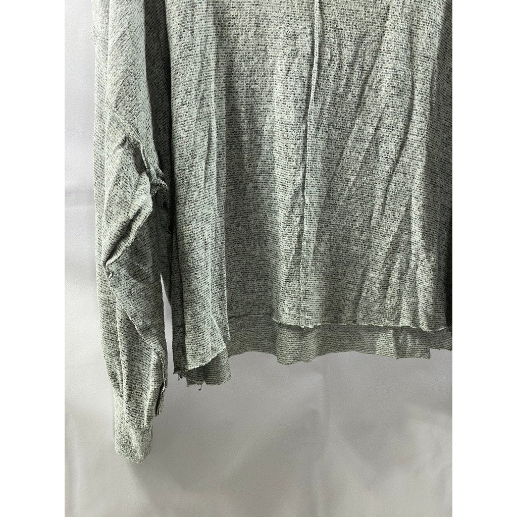 SUNDAY STEVENS Women's Light Gray Turtleneck Dropped Shoulder Sweater SZ M