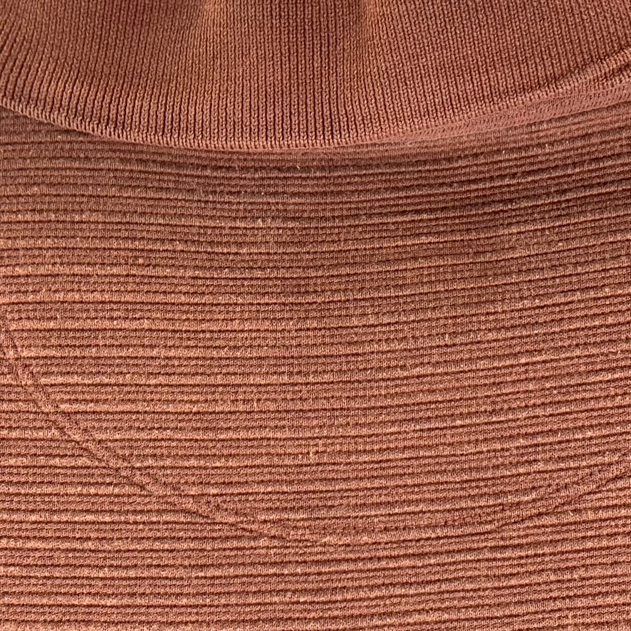 JOSEPH & FEISS Men's Burnt Orange Ribbed Short Sleeve Silk-Cotton Polo SZ L