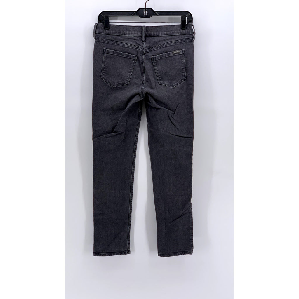 EDDIE BAUER Women's Gray Special Dyed Slim Straight Slightly Curvy Jeans SZ S 4