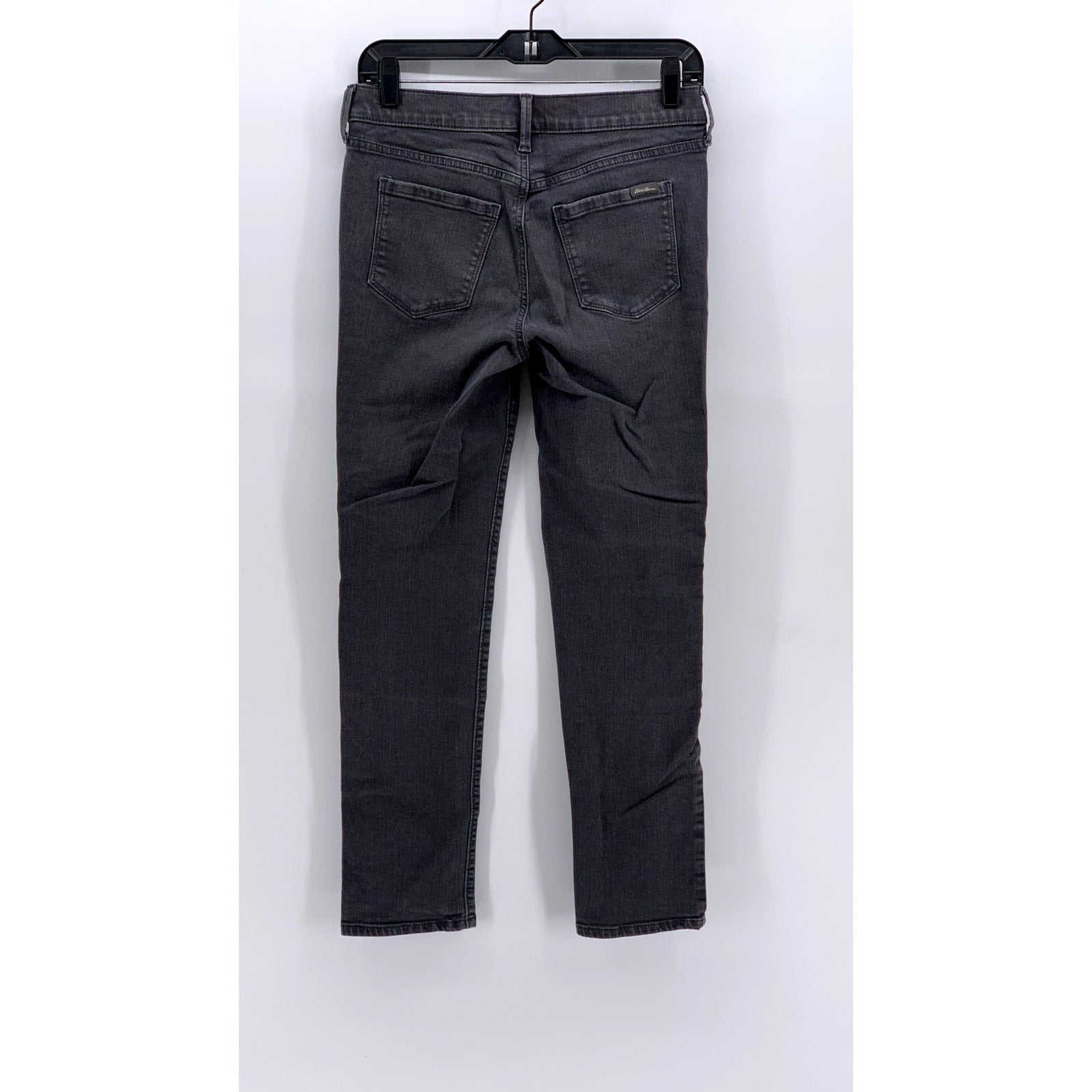 EDDIE BAUER Women's Gray Special Dyed Slim Straight Slightly Curvy Jeans SZ S 4