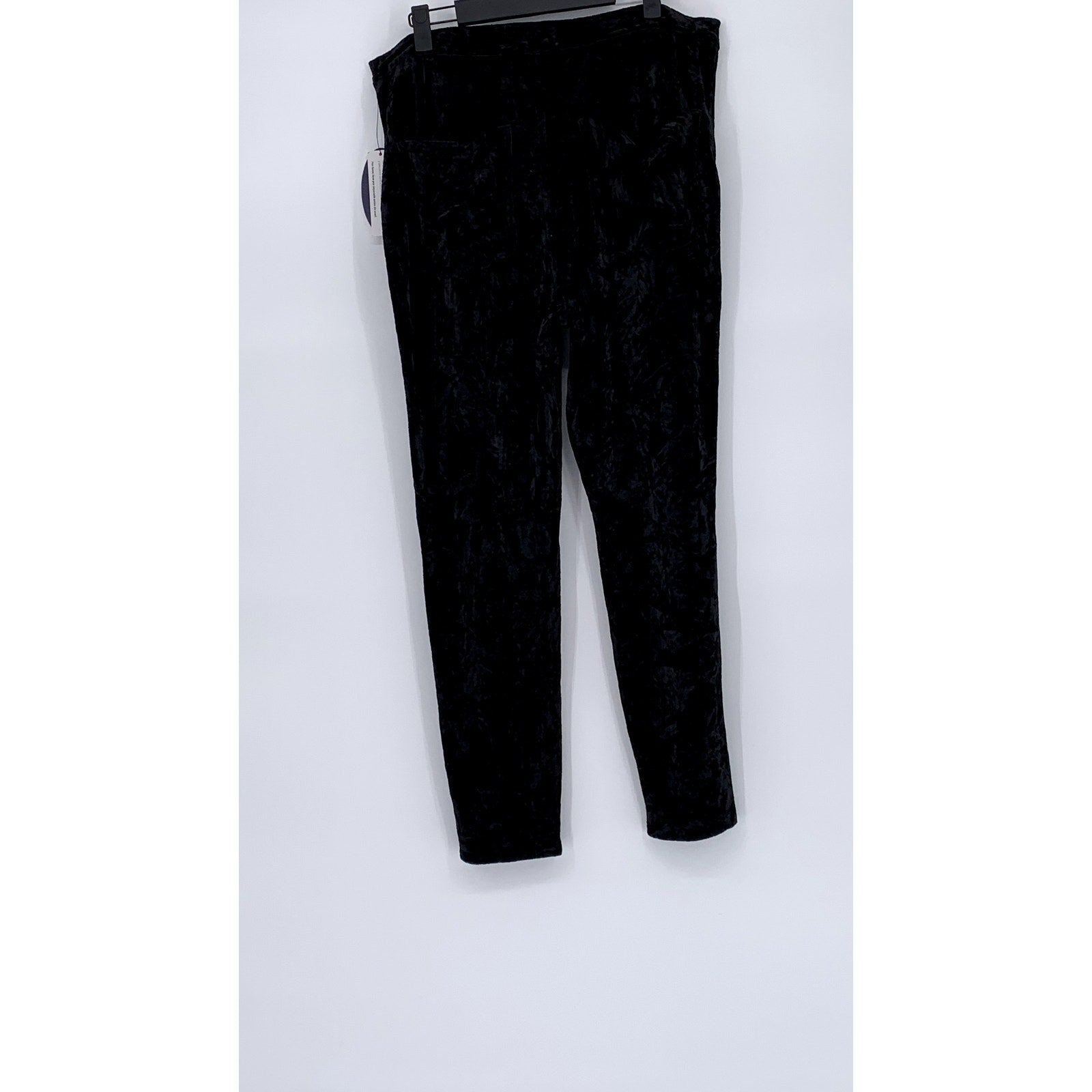 SCOOP Women’s Black Crushed Velvet Super High-Rise Skinny Pant SZ 14