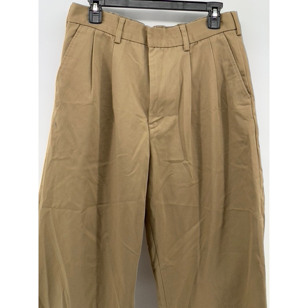GU Men's Tan Wide-Leg Pleated Baggy Fit Pants SZ M