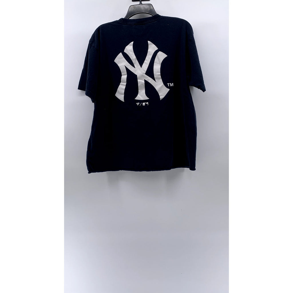FANATICS Men's Navy-White New York Yankees Crewneck Short Sleeve T-Shirt SZ L