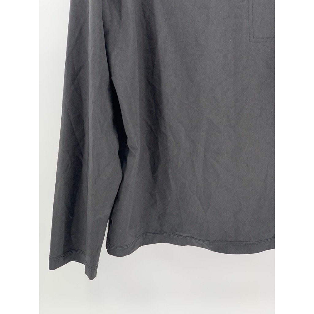 UNBRANDED Men's Charcoal Gray Half-Button Long Sleeve Sweater SZ L