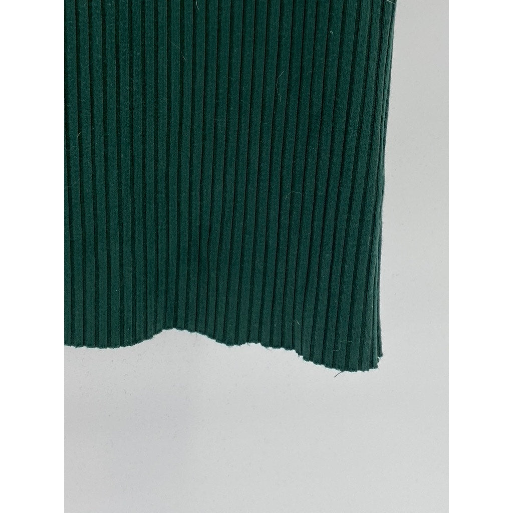 URBAN OUTFITTERS Women's Emerald Green Ribbed Scoop-Neck Knee Length Dress SZ M