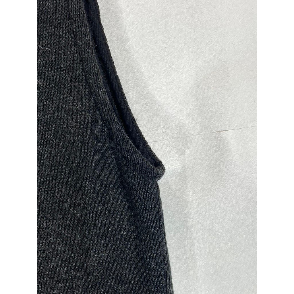 SARA CAMPBELL Women's Charcoal Ribbed Midi Wool Blend Tank Dress SZ S