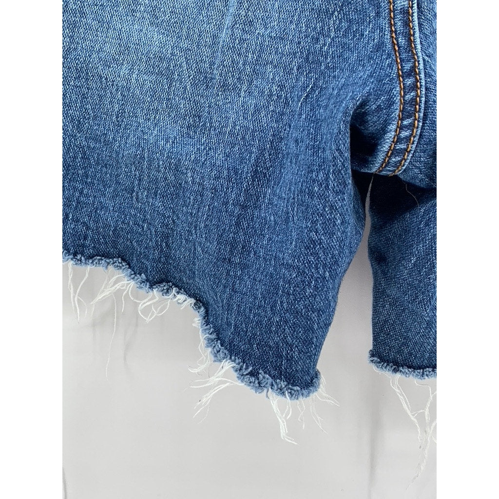 UNIVERSAL THREAD Women's Blue Denim Distressed Frayed Shorts SZ 12/31