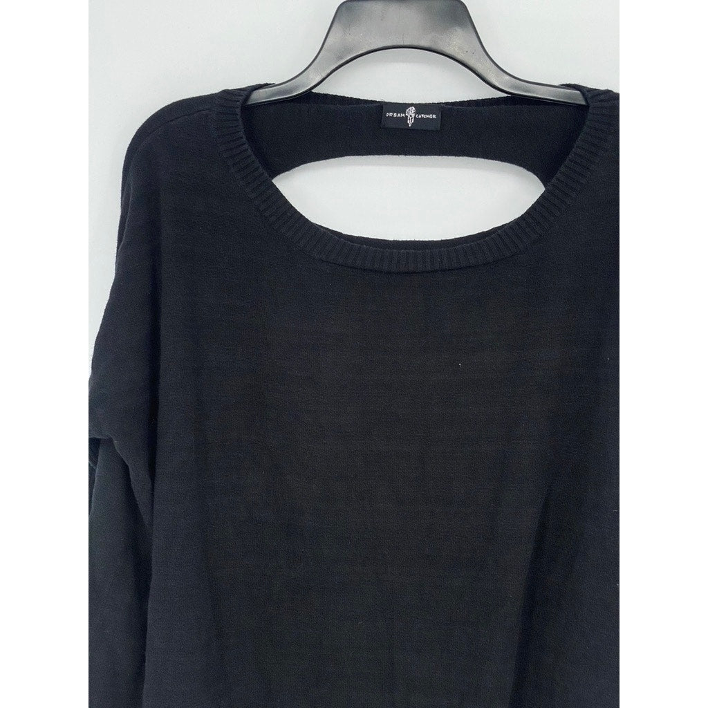 DREAM CATCHER Women's Black Solid Cutout Back Long Sleeve Scoop-Neck Top SZ XL