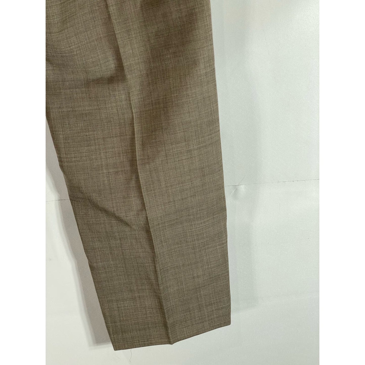 TOMMY HILFIGER Men's Brown Sharkskin Modern-Fit Flat Front Suit Pant SZ 30X28