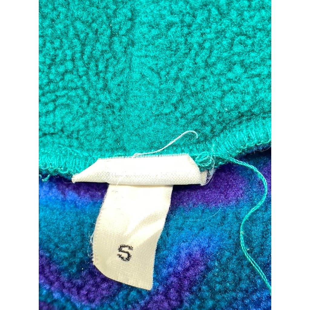 UNBRANDED Women's Vintage Blue-Green Fleece Mock-Neck Long Sleeve Sweater SZ S